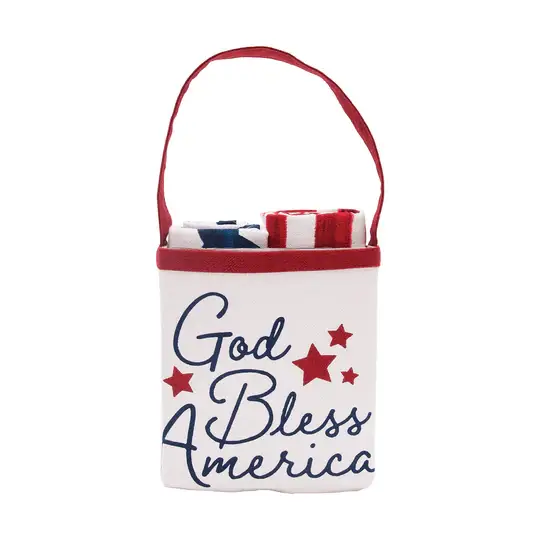 C&F Home - Wholesale Tea Towel - Patriotic God Bless America Kitchen Towel & Bag Gift Set0