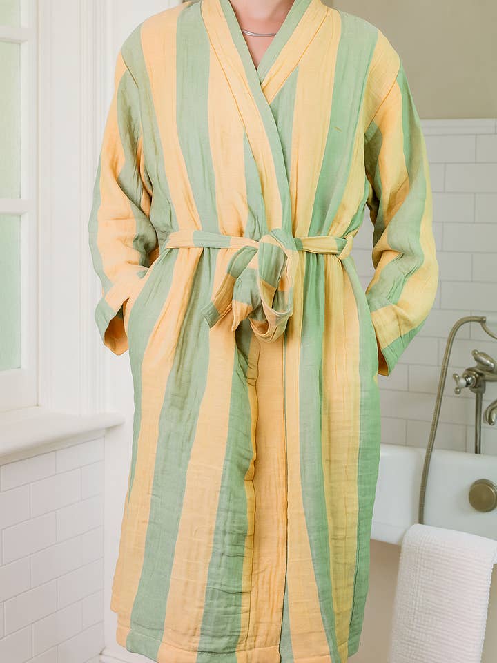 Olive & Loom - Wholesale Robe - Women's - Muslin Striped Robe1