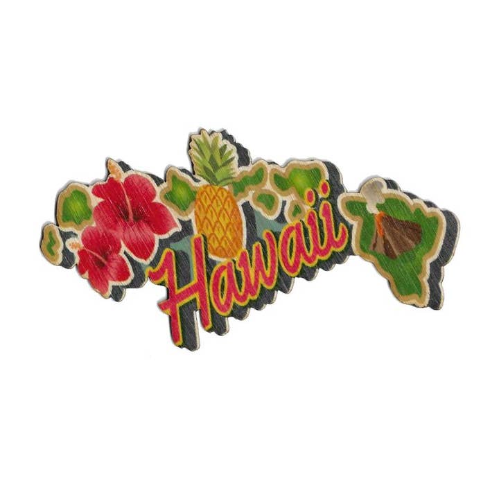 Bamboo Wood Stickers - Wholesale Sticker - Tropical Hawaiian Islands1