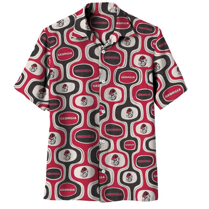 Georgia Bulldogs Men's Cabana Short Sleeve Shirt for wholesale by Wes and Willy