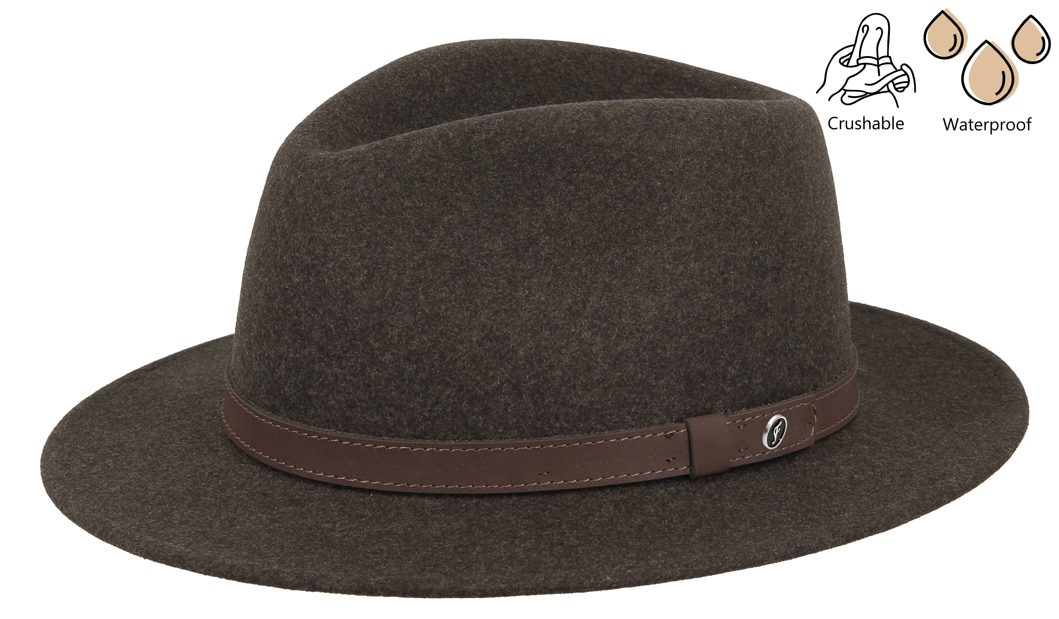 FLECHET - Wholesale Fedora - Unisex - WATERPROOF CRUSHABLE WOOL FELT HAT - FLHH711