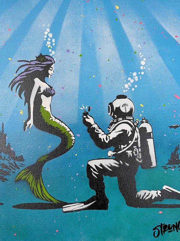 Decoración del hogar, arte de pared, regalos para ella - "Sirena de honor" para venta al por mayor de Art For Dudes