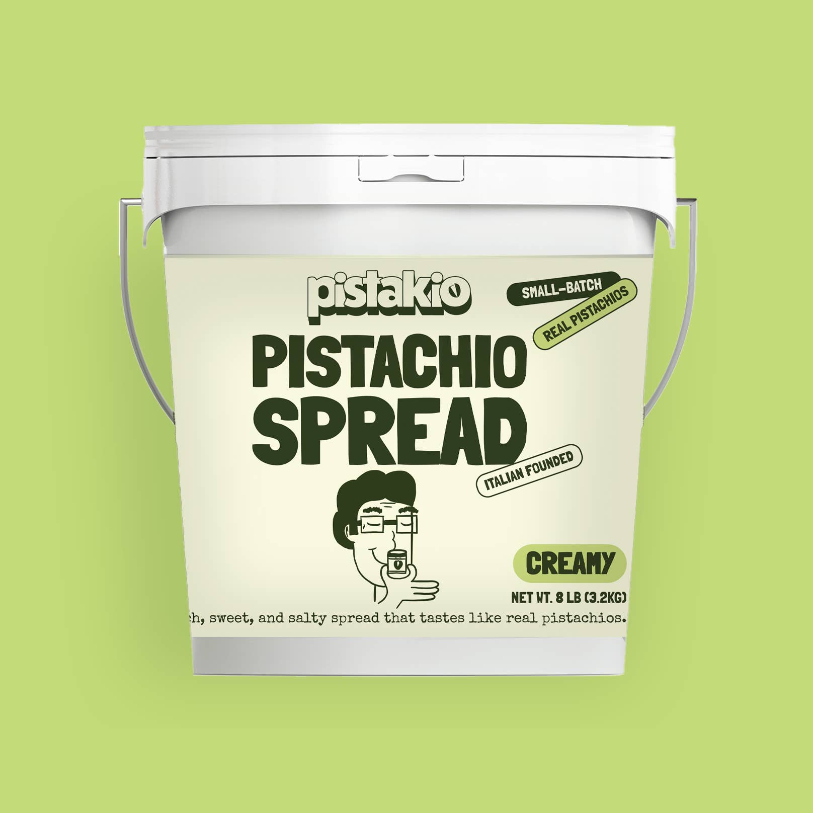 Pistakio - Wholesale Nut Butter - Creamy Pistachio Spread - 8lb Tub