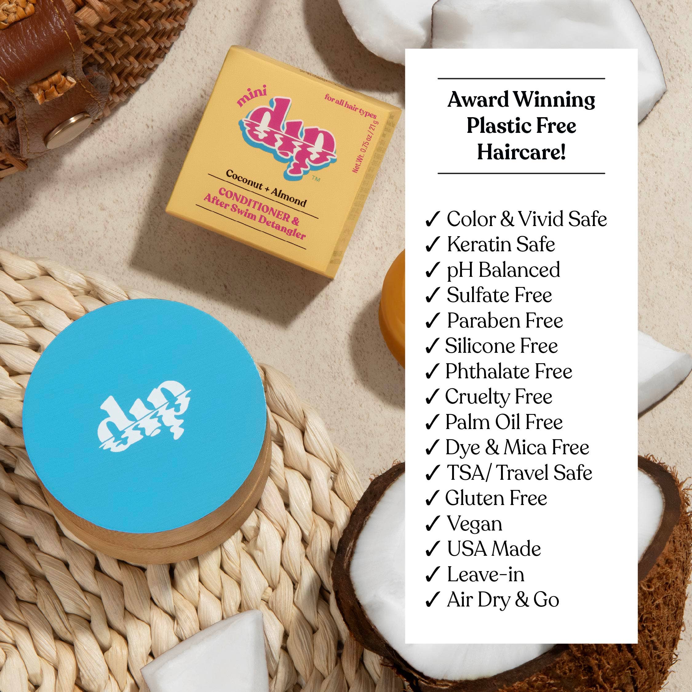 Dip - Wholesale Hair Conditioner - Mini Dip Conditioner & After Swim Detangler - Coconut & Almond7