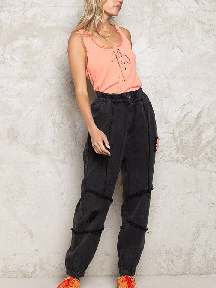 Pol Clothing - Wholesale Pants - Women's - Woven Casual Jogger Pant SALE