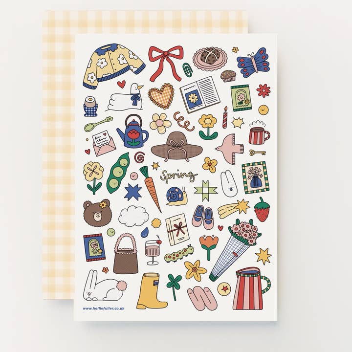 Spring Sticker Sheet for wholesale by Hollie Fuller