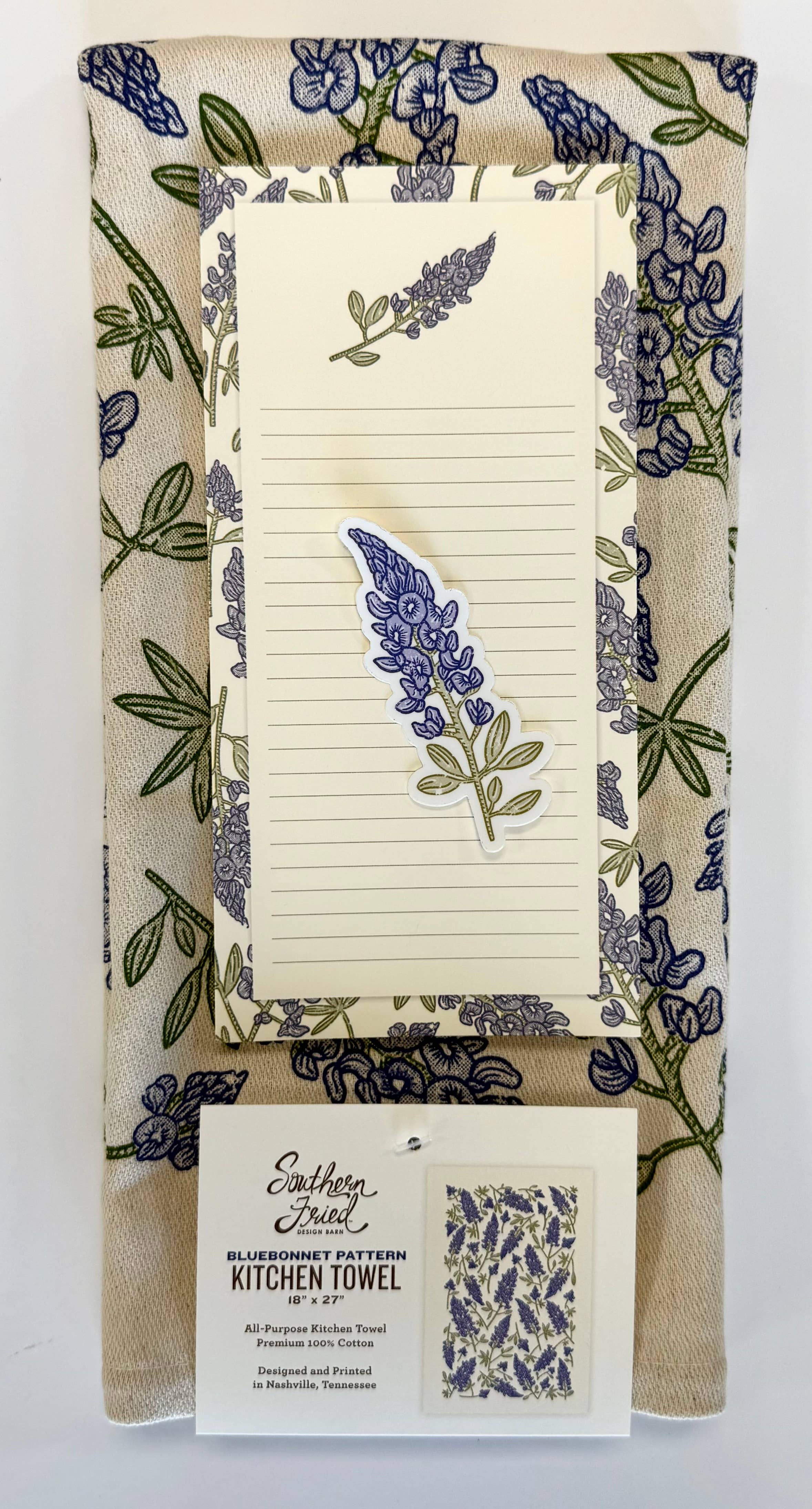 SOUTHERN FRIED DESIGN BARN - Wholesale Tea Towel - Bluebonnet- Kitchen Towel2