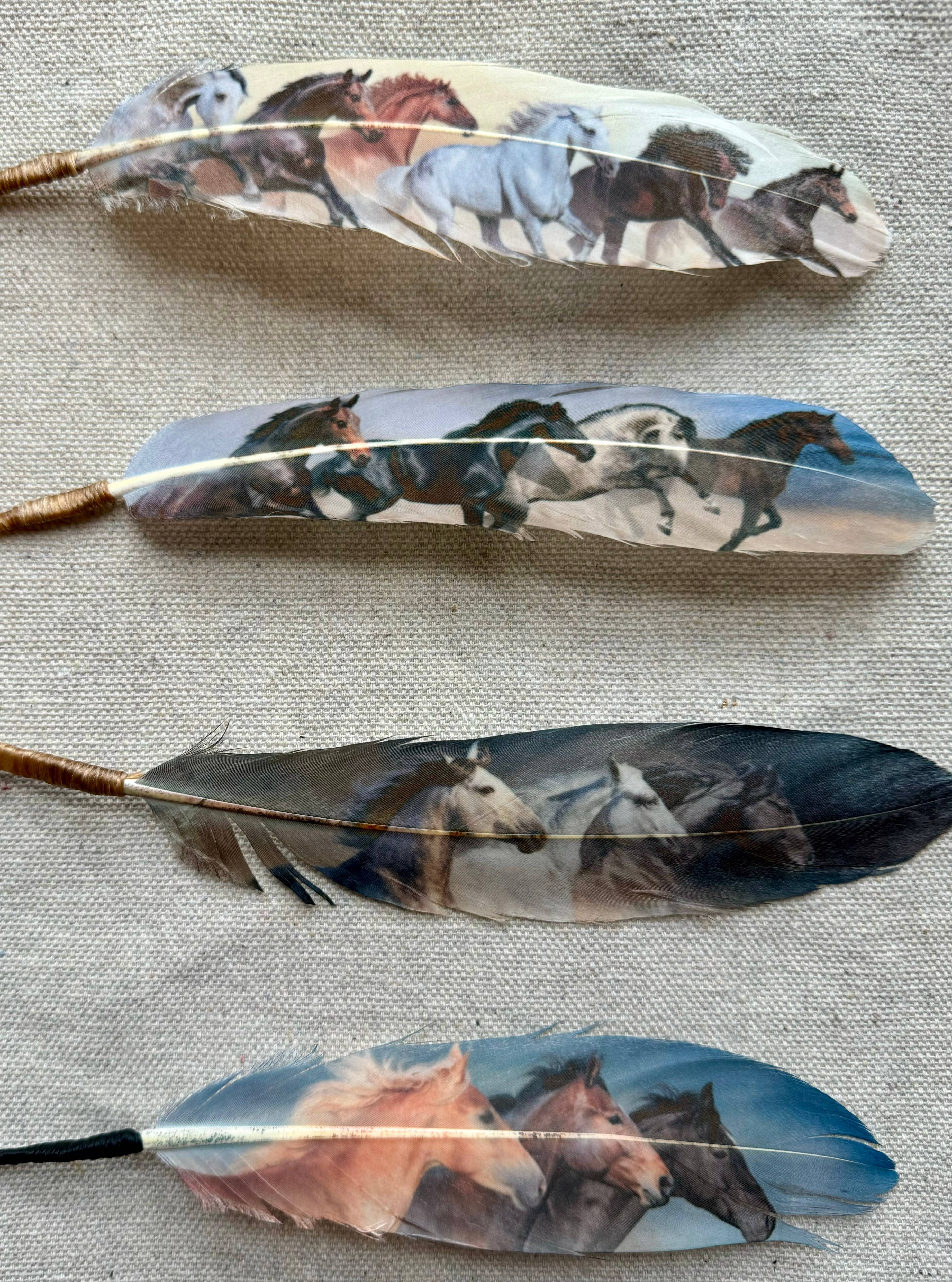 Buckaroo Supply Company - Wholesale Hat Accessory - Women's - Wild Horses (Cream) Hat Feather - Western Hat Accessory 4