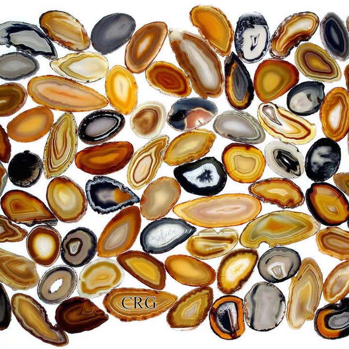 Crystal River Gems LLC - Wholesale Spiritual stone/crystal - Natural Agate Slice (Size #00) (1.5 to 2.5 inches) Grade A Brazilian Agate Geode Slice Wholesale Crystals