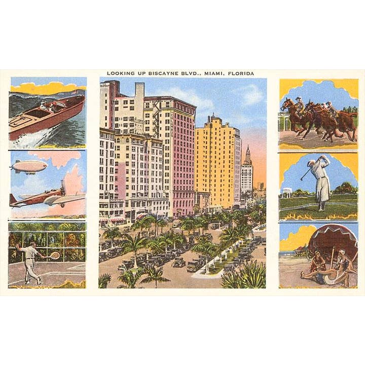 Cartolina FL-601 Vedute di Miami, Florida per la vendita all'ingrosso da parte di Found Image Press
