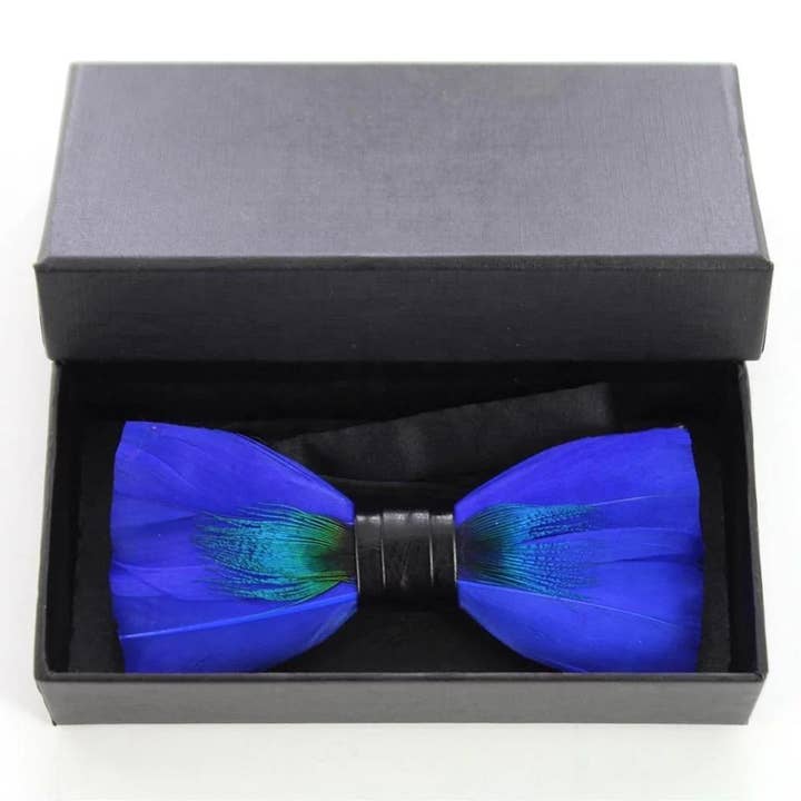 TYED BY DEDE - Wholesale Vlinderdas - Heren - Handgemaakte Blues Clues Veer Vlinderdas met gratis reversspeld1