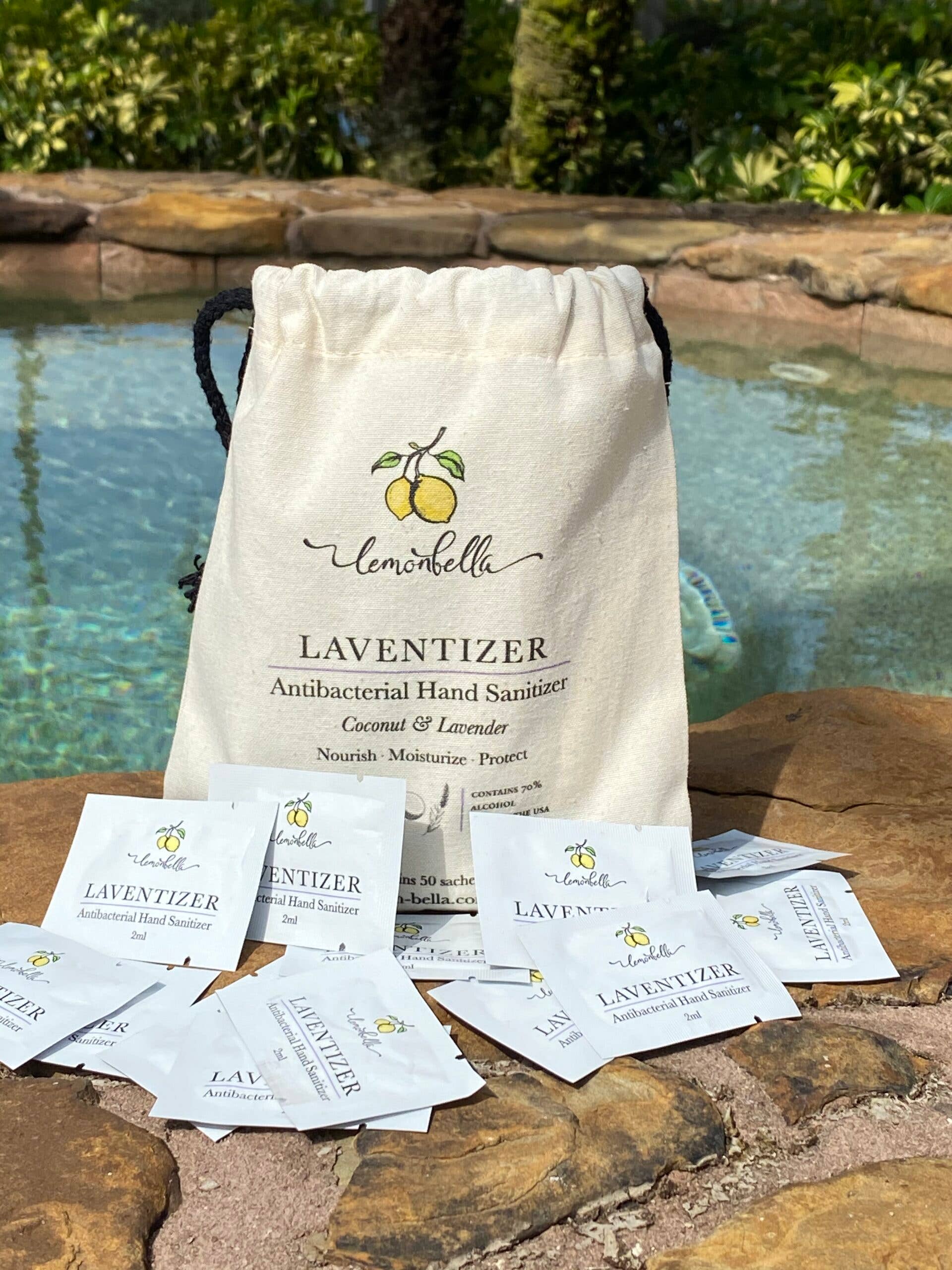 Lemonbella – Engroshandel Hånddesinfektionsmiddel – Laventizer 30 Pack engangsposer til håndrensere3
