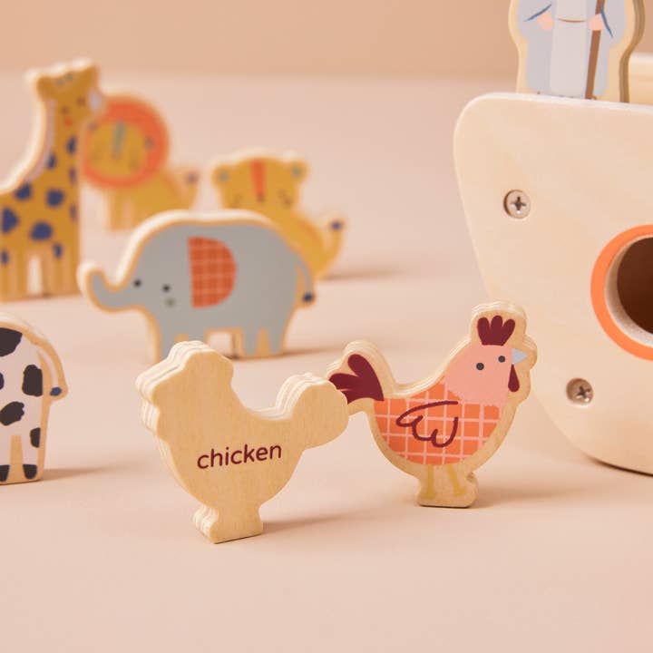 Just Bee Kids - Wholesale Wood Toy - Kids - Just Bee Kids Wooden Noah's Ark Sorter Toy (FSC)