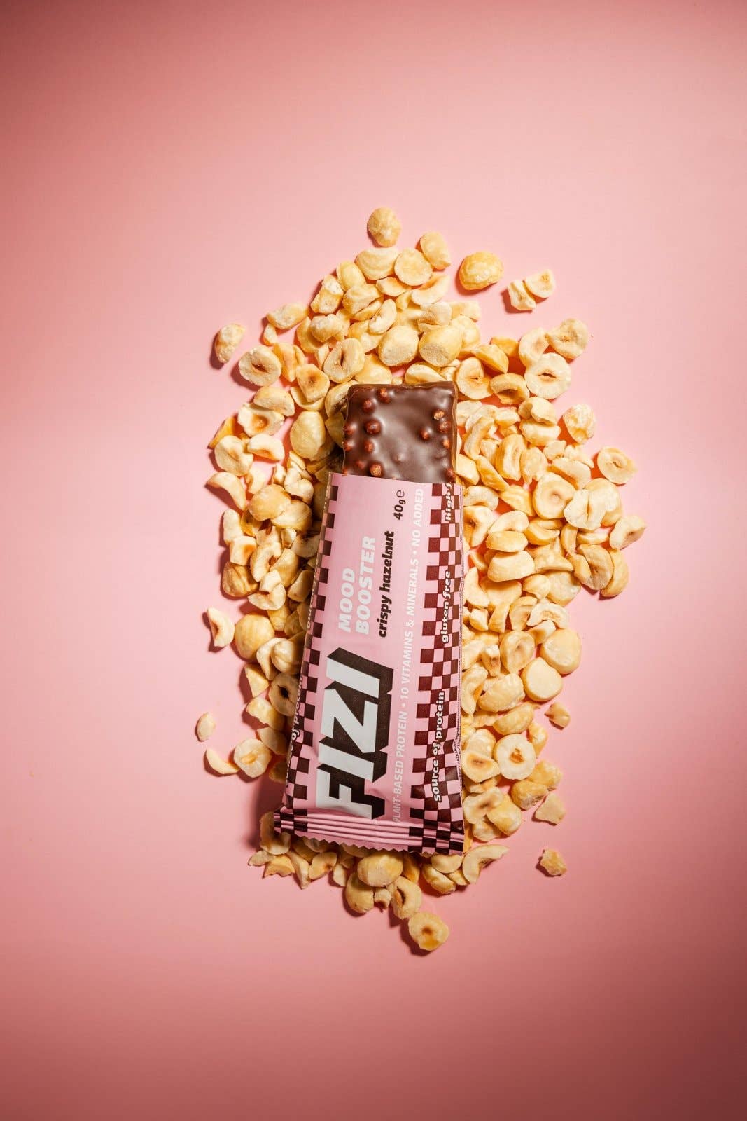 FIZI - Wholesale Snack Bar - MOOD BOOSTER "CRISPY HAZELNUT” 12 X 40G6