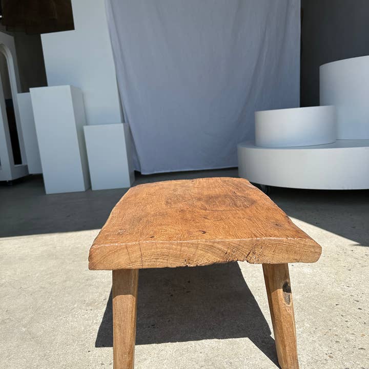 Office Objets - Venta al por mayor Mesas auxiliares - Mesa baja pequeña de teca rubia cuadrúpeda H:30 L:63,5 l:408