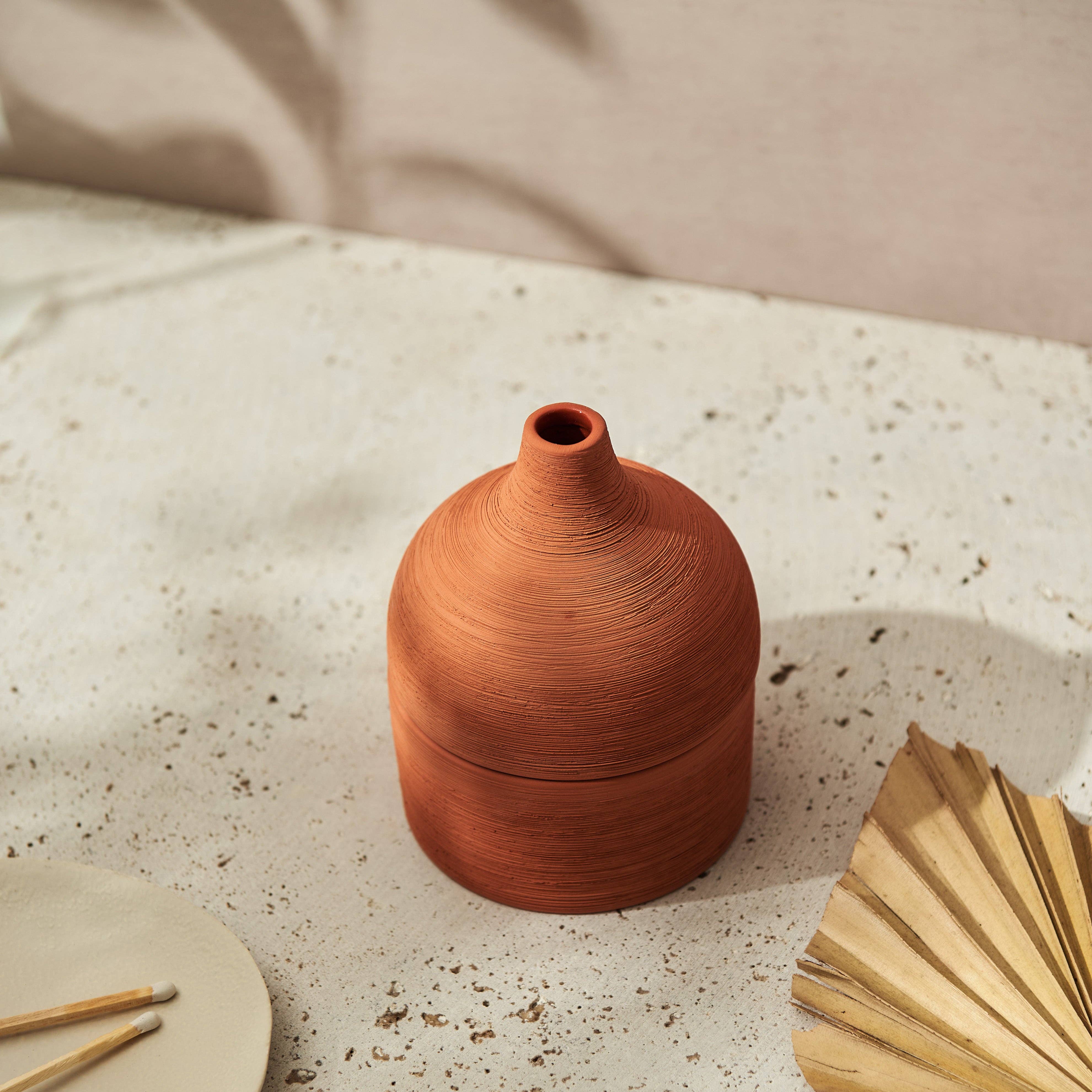 litbydrew.co.uk - Wholesale Pot/gevulde kaars - Marokkaanse amber geurige terracotta keramische kaars4