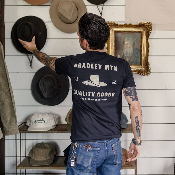 Cowboy Pocket Tee - Vintage Black for wholesale by Bradley Mountain