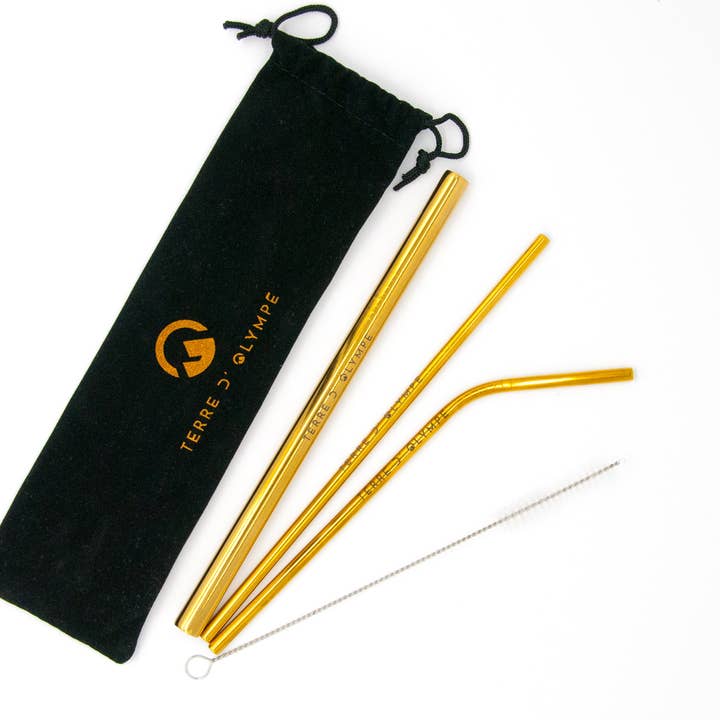 Terre D' Olympe - Wholesale Drinking Straw - Stainless steel straw set2