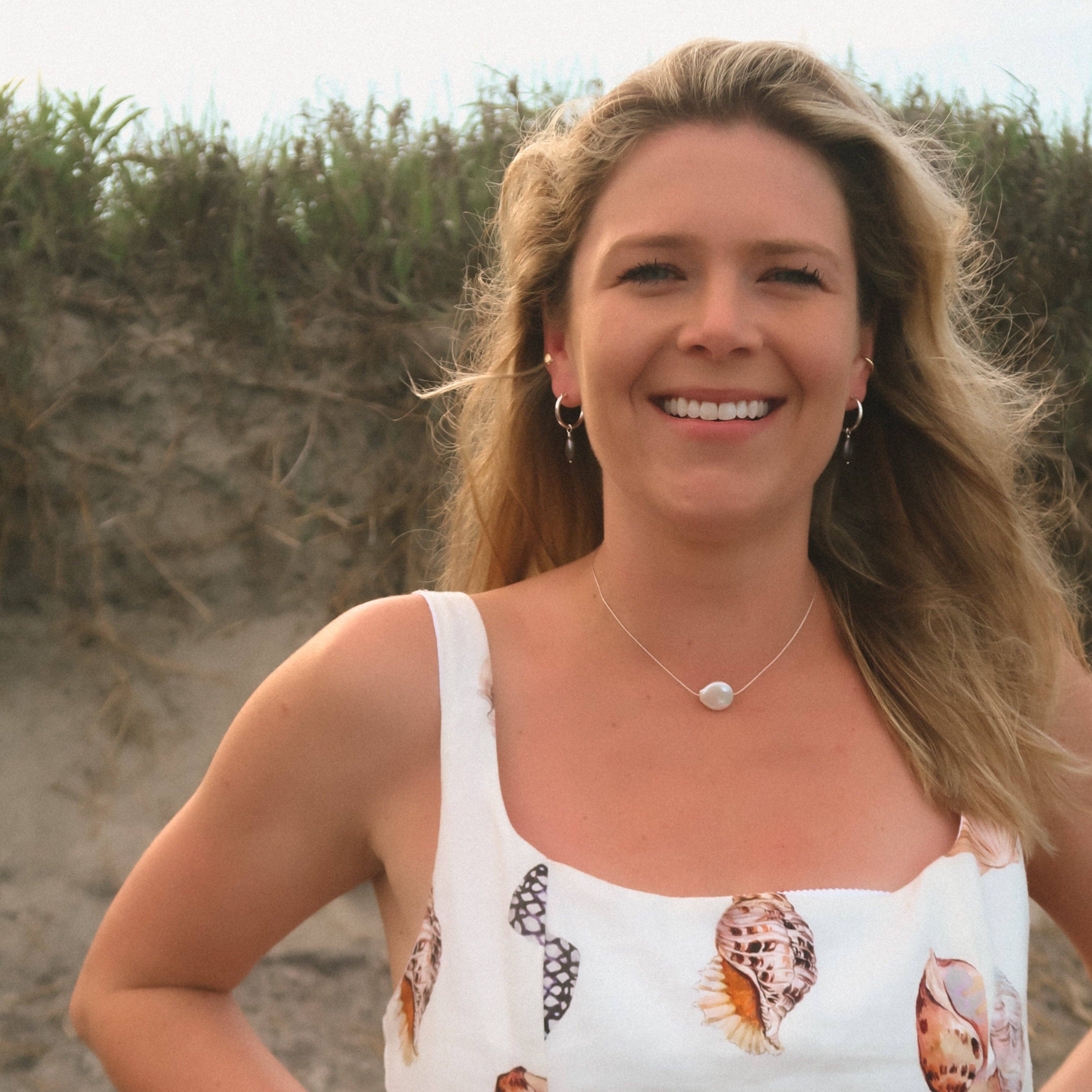 Essenshell - Wholesale Huggie Earrings - Neena Black Pearl Hoops (Copy)3