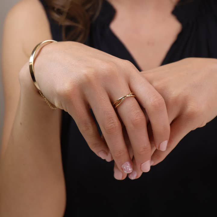 GoldFi - Wholesale Band/Stacked Ring - 18k Gold Filled X Ring