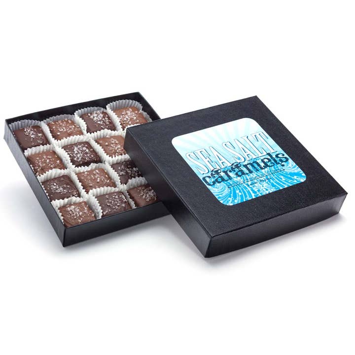 Sea Salt Caramels for wholesale by THE SOUTH BEND CHOCOLATE COMPANY
