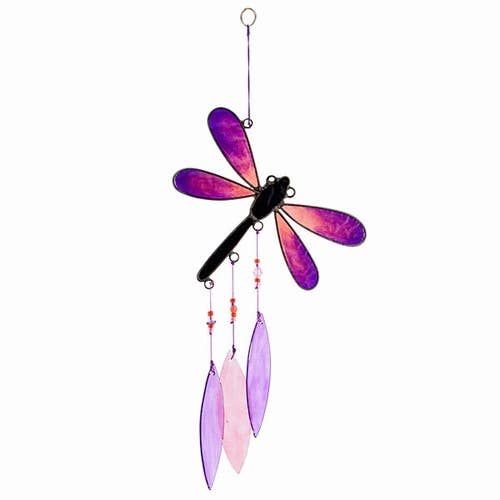 Purple Resin Dragonfly Suncatcher - OR94 for wholesale by World Buyers