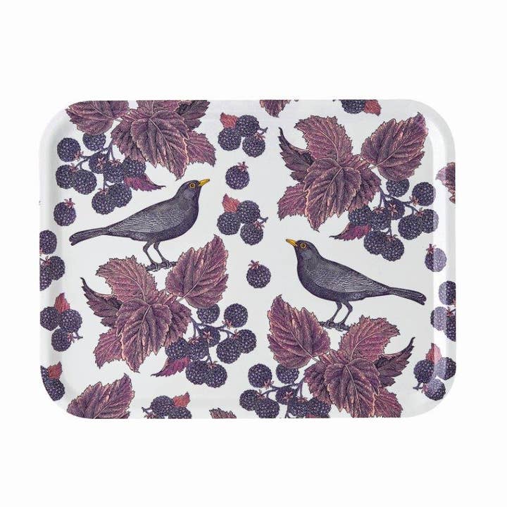 Tin Treats – wholesale Decorative tray – TR24284340 - Thornback & Peel - Blackbird & Bramble Tray