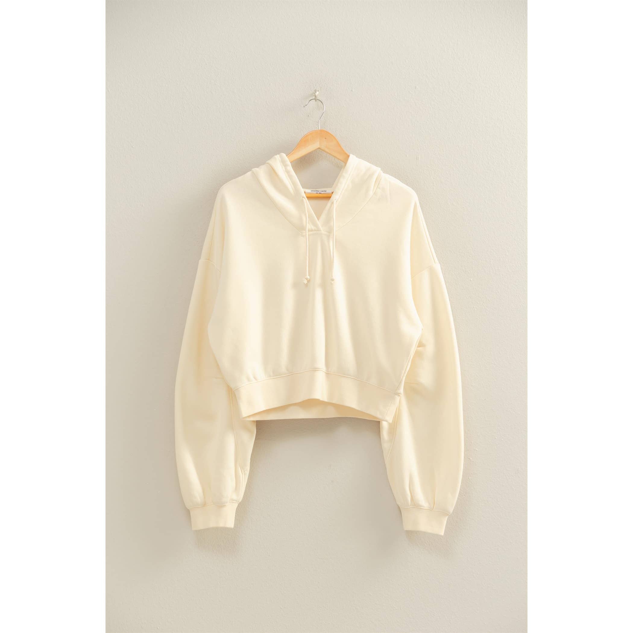 HYFVE - Vente Sweat à capuche – femme - Hoodie court à manches longues avec détail à cordon de serrage et col en V.25