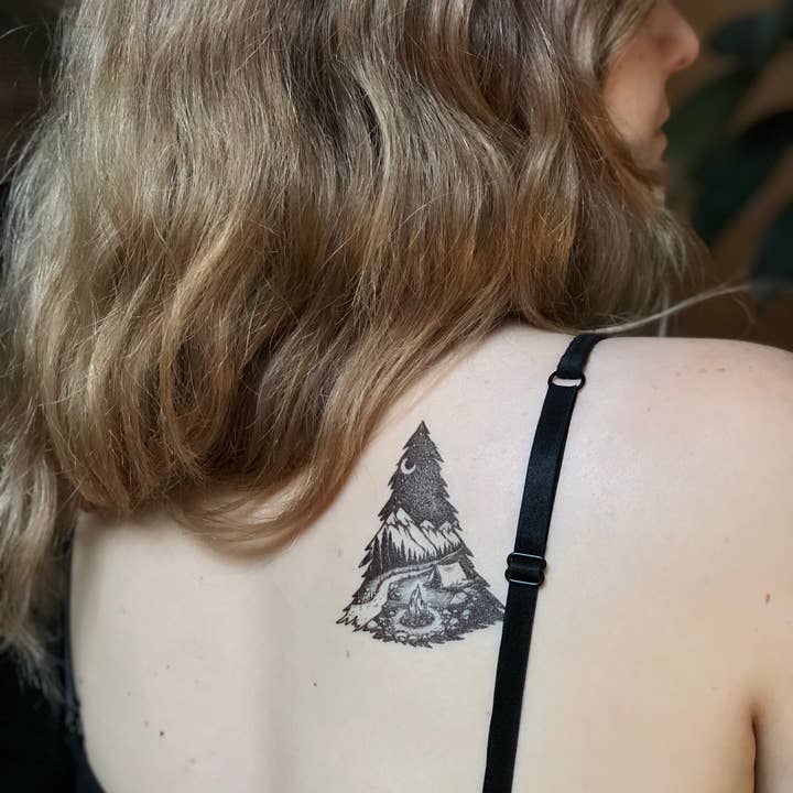 NatureTats - Wholesale Temporary Tattoo - Mountain Camping Temporary Tattoo4