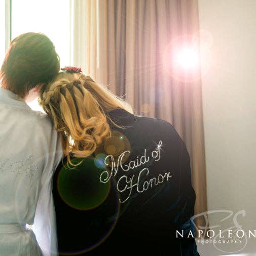 Rhinestone Bridal Party Robe for wholesale by Classy Bride