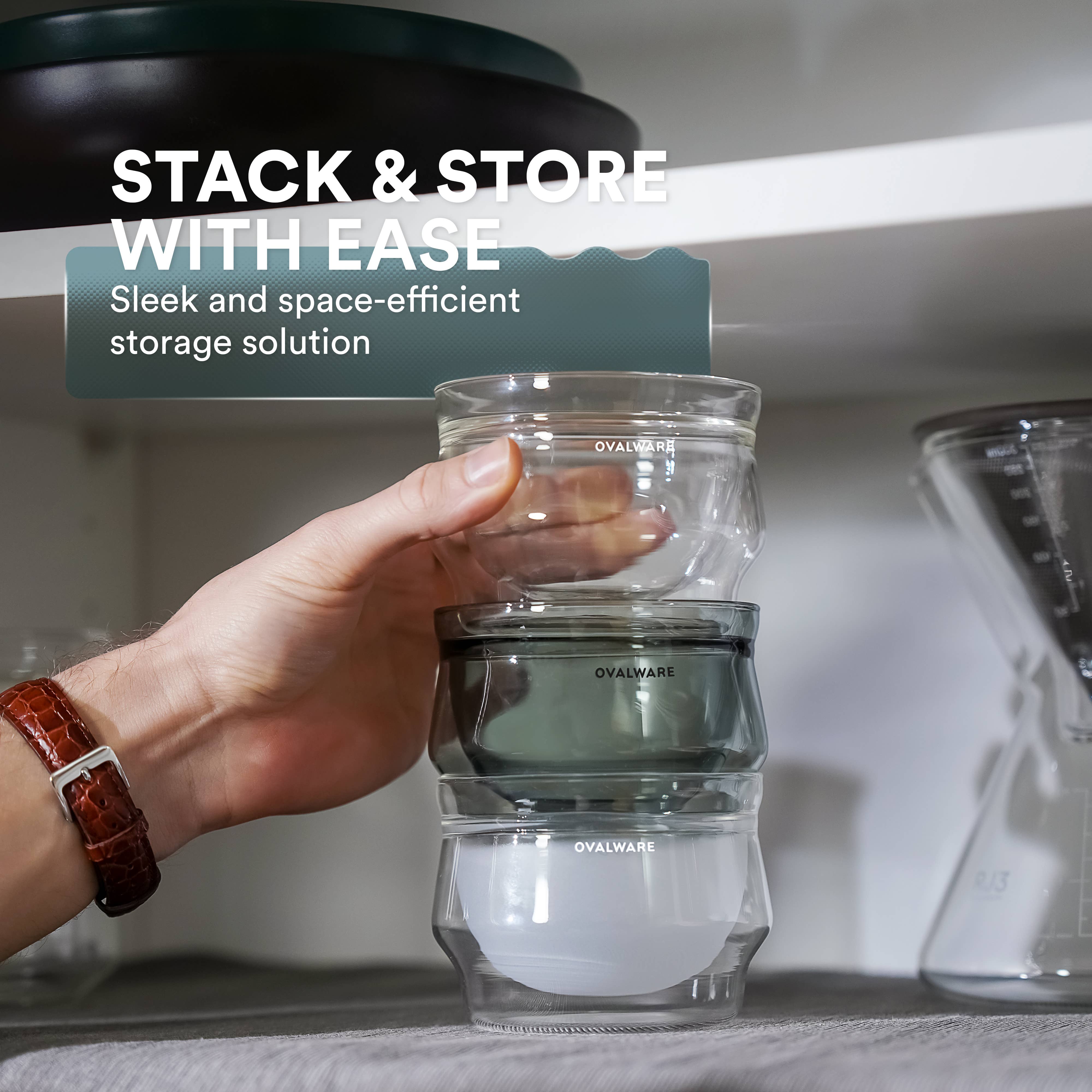 Ovalware - Wholesale Coffee/Tea Cup - Double Wall Latte Master Glass | Clear | 250mL | 8.5oz | Set of 24