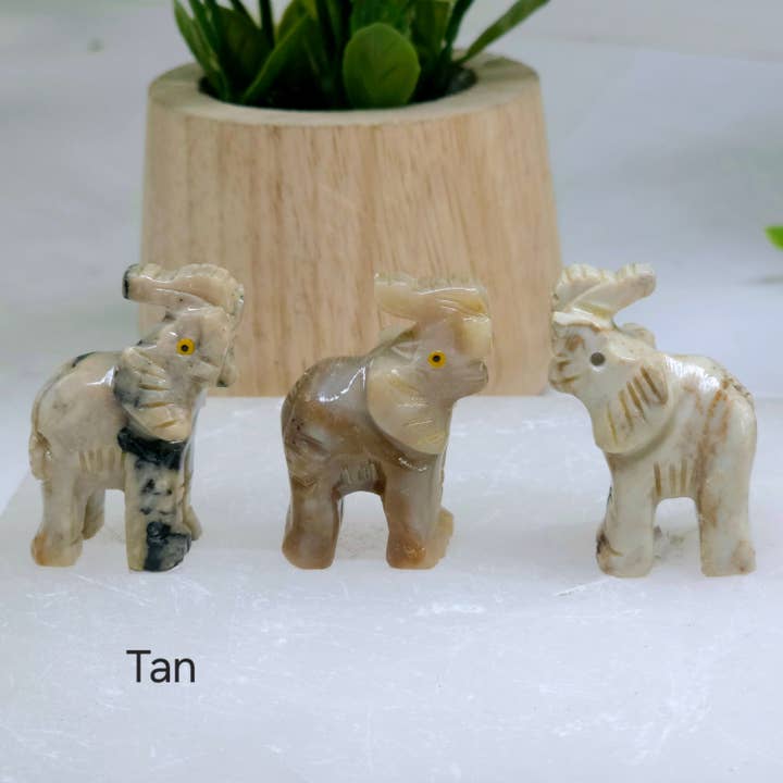 Rock Paradise - Wholesale Decorative Figurine - Crystal Soapstone Elephant Carving from Peru1