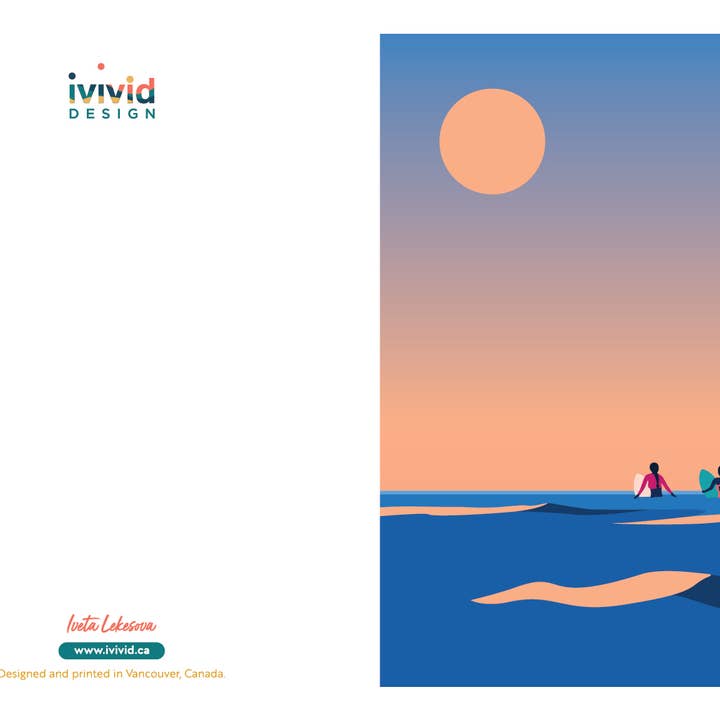 Ivivid Design - Wholesale Everyday Greeting Card - Surfing in Tofino - Canada - Greeting Card4