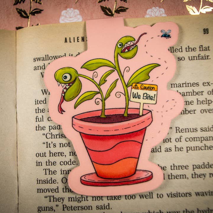 Caution: We Bite Magnetic Bookmark | Page Saver | Bookmark for wholesale by Eerie Cat