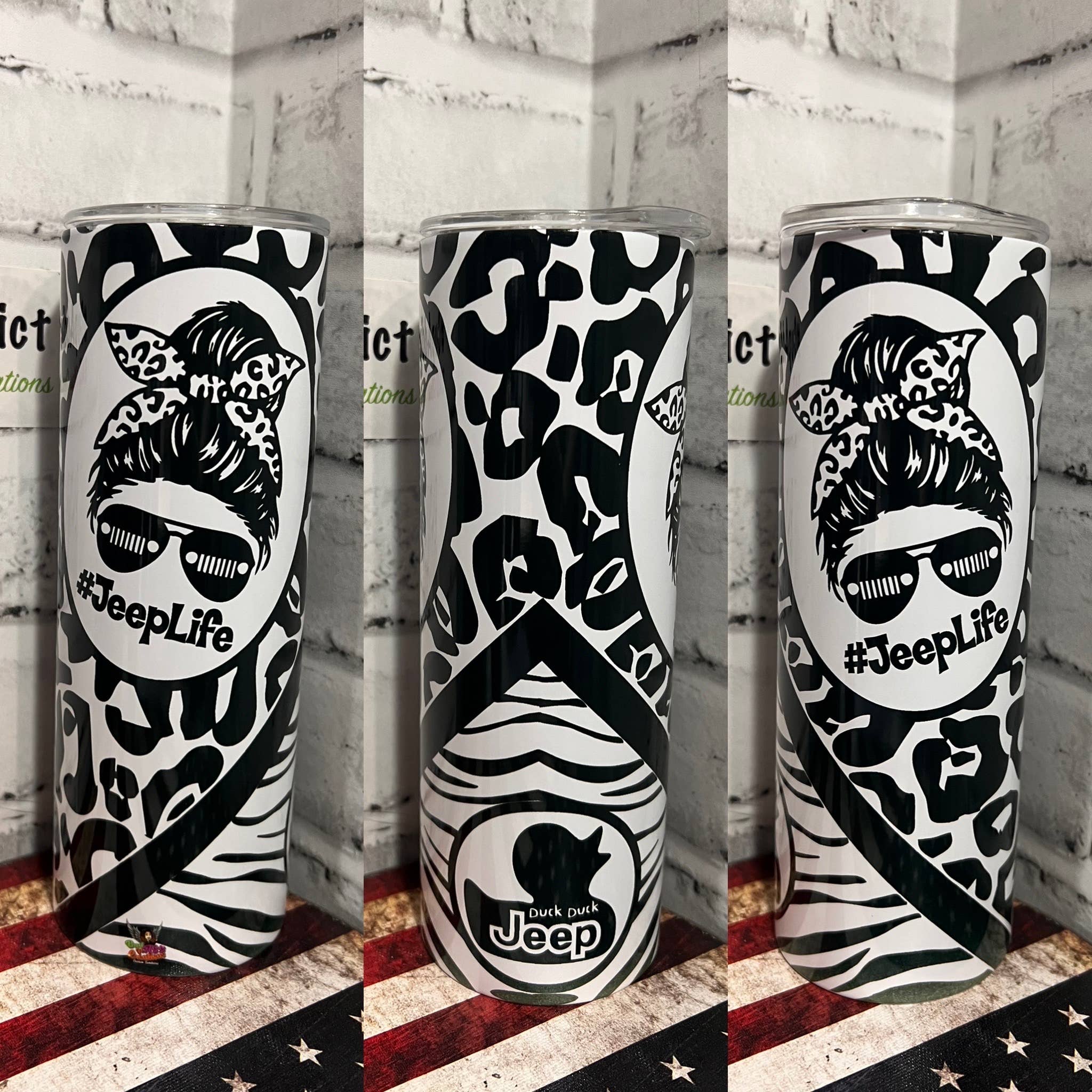 Duck Duck Jeep Mud Double walled stainless skinny tumbler