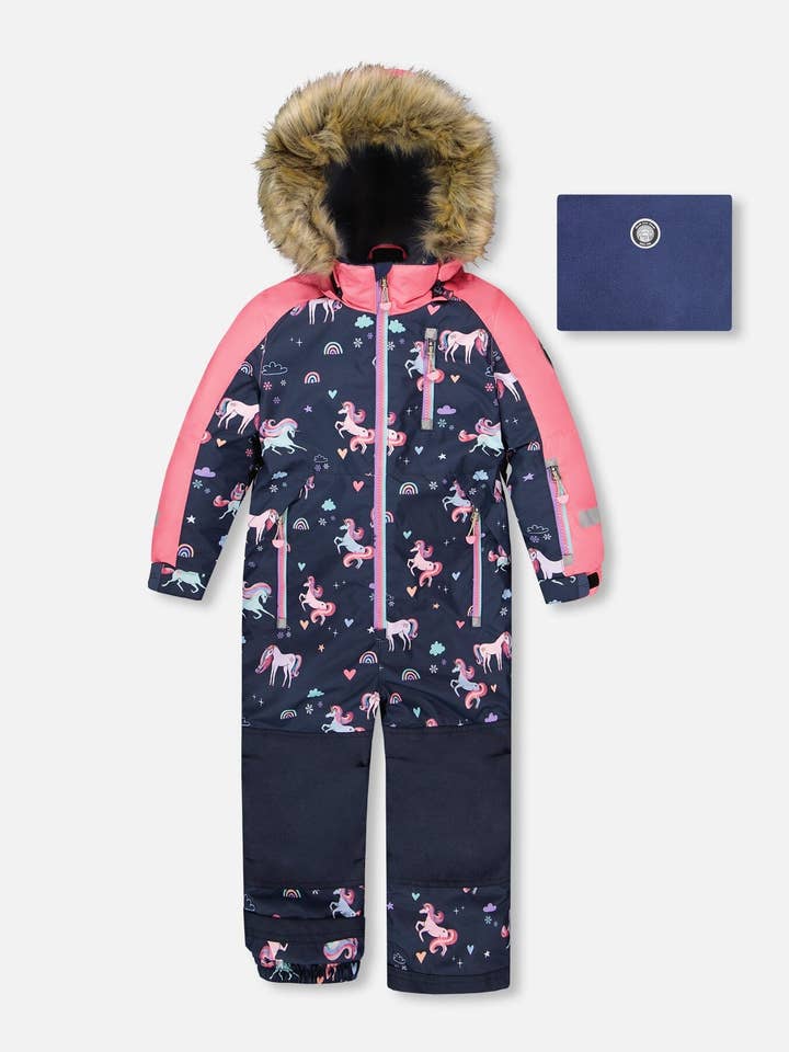 One-Piece Lekoverall Marinblå Enhörningstryck för wholesale av Deux par Deux