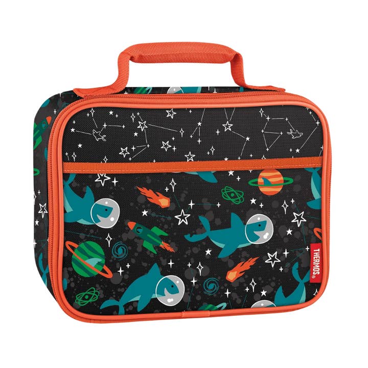 Caja de almuerzo blanda THERMOS Shark Space Party con forro Flex-A-Guard para venta al por mayor de First Choice Buying