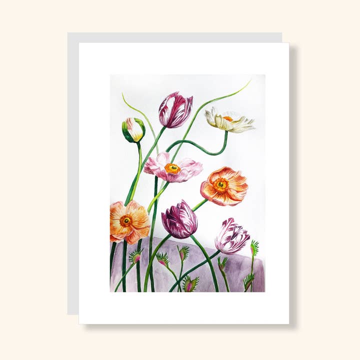 Assorted Florals Greeting Card for wholesale by Julia Wolinsky Art