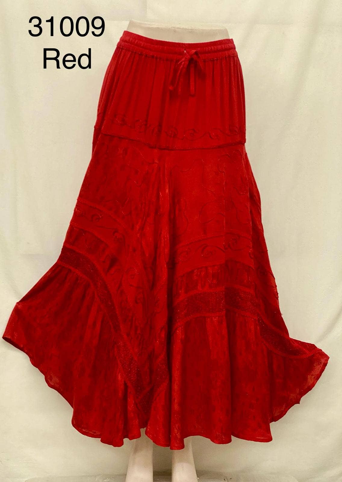 JUST CRUISING - India Casual Designs - Wholesale Skirt - Women's - Handcrafted Maxi Skirt with Intricate Embroidery Detailing3