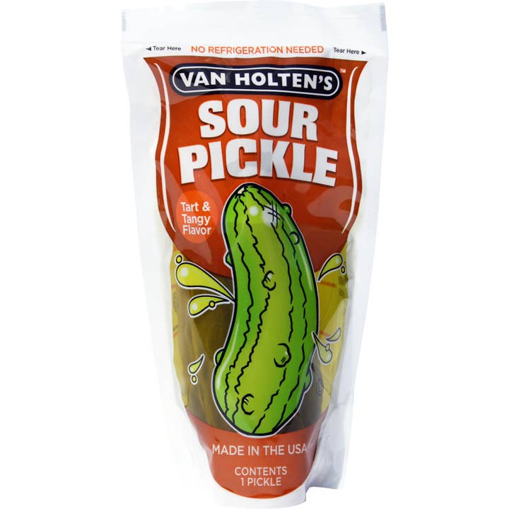 Grandpa Joe's Candy Shop - Wholesale Pickled Vegetables - Van Holten's Large Sour Pickle Pouch, 12ct1