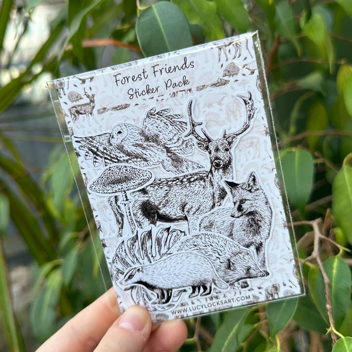 Forest Fiends Sticker Pack for wholesale by Lucy Locks Art