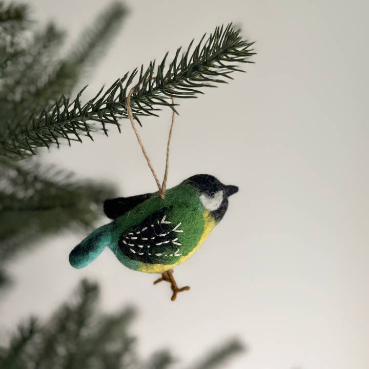 Ganapati - Wholesale Ornament - Felt Bird Ornaments Set of 6 - A Set