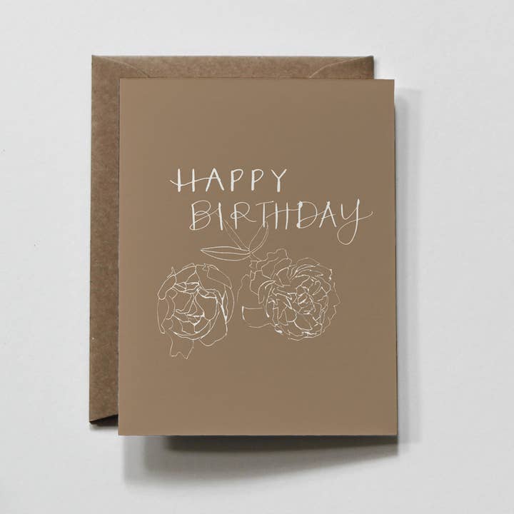 everglow handmade - Venta al por mayor Tarjetas de cumpleaños - Waves | Tarjeta de felicitación de cumpleaños con contorno floral1