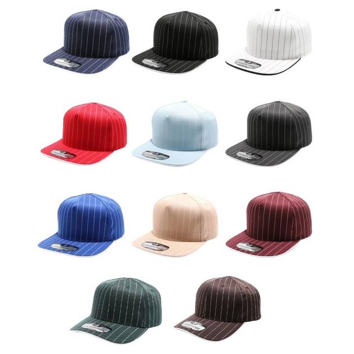 5-Panel Pinstripe Snapback Hat for wholesale by DOBBI