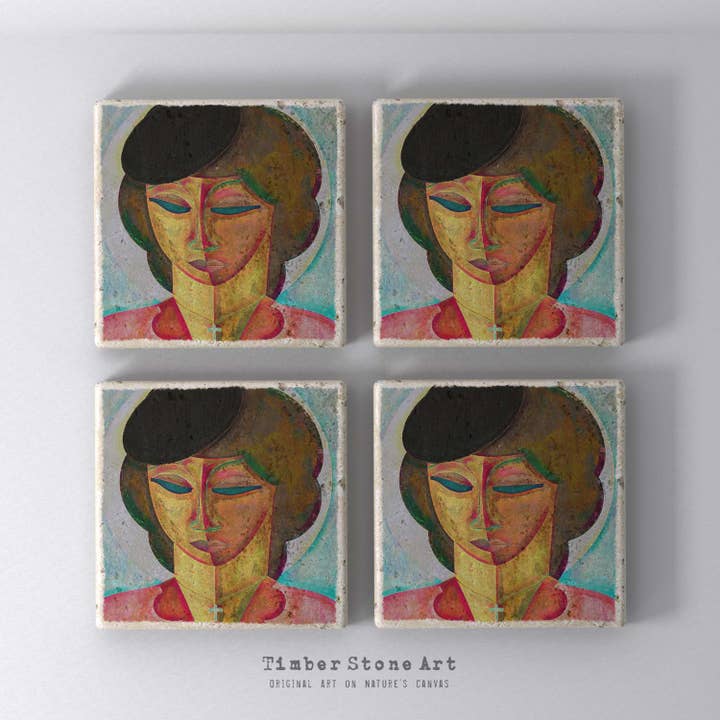 God'sWoman23 - Set Of 4 Natural Stone Coasters for wholesale by Timber Stone Art