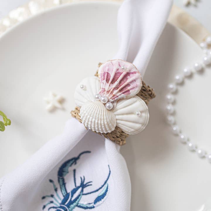 Tonkin Handicraft - Wholesale Napkin ring - Seagrass Shell Napkin Ring 103