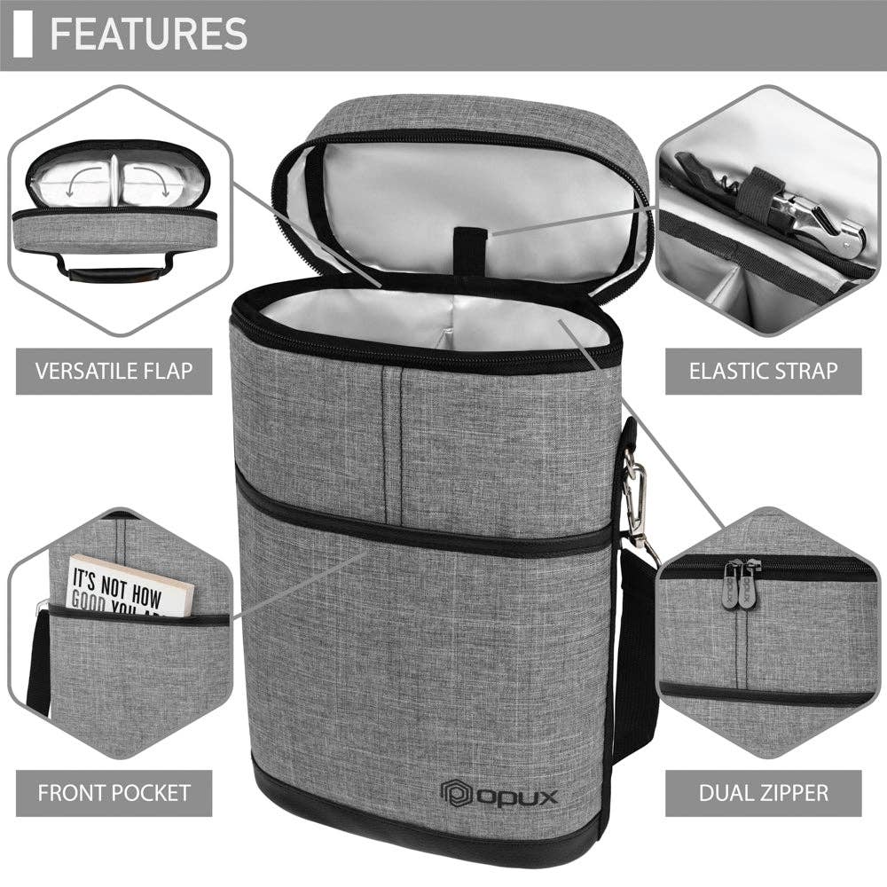 OPUX – Großhandel Weintasche – Weintragetasche für 2 Flaschen85