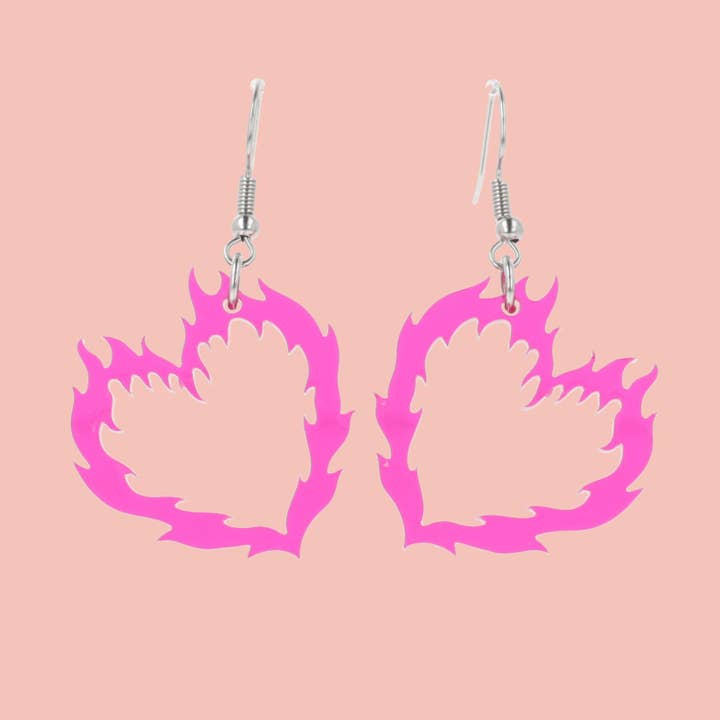 Orecchini Cuore di Fiamma per la vendita all'ingrosso da parte di Sour Cherry