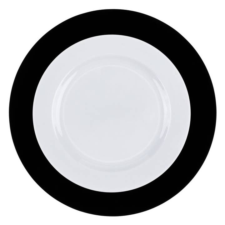 7" & 10" Combo Disposable Mint Plastic China Like Black & White Plates for wholesale by EcoQuality