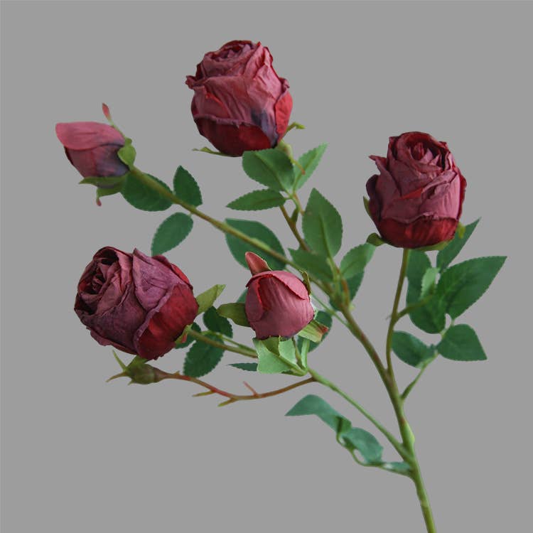 ACNITE(We cover U.S. import duties) - Wholesale Artificial Flowers - 25.6" Artificial rose flower,dried looking rose,faux flowers12